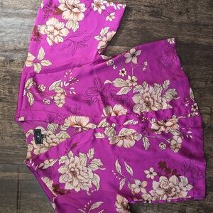 COTILCO Fuscia Pink Floral Top Sz M Japanese Print
